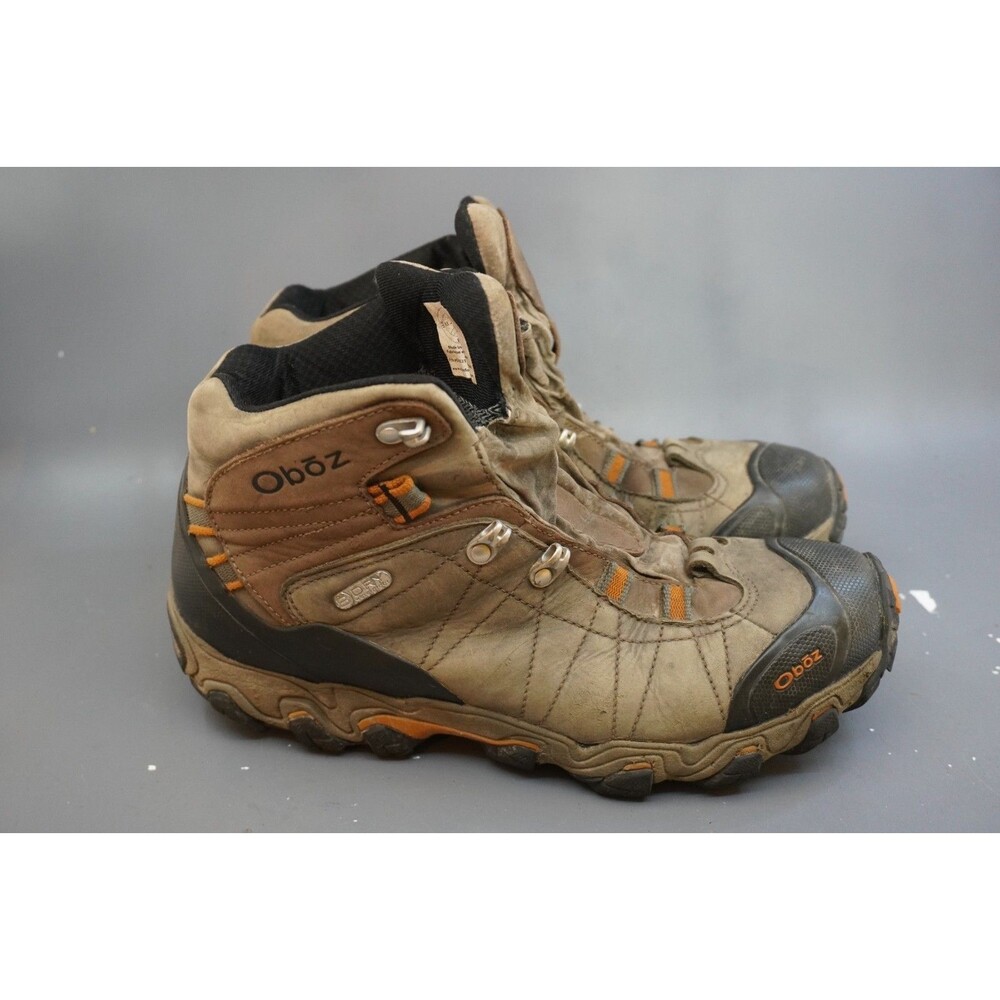 Oboz Bridger Mid Waterproof Hiking Boots Men's Size 9.5 Brown Leather B-DRY